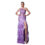 homecoming dresses Sleeveless Elegant One-Shoulder Oblique Collar Sexy Long Sequined Banquet Evening Dress Bridesmaid Dress Dress Women