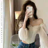 outfit Ambiance Two-Way Top for Women 2024 Spring New Fishbone Stitching Chic Chiffon Small Shirt