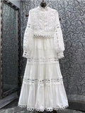 church outfit 2024 Style Spring New Elegant Fashion Hollow Single-Breasted Top + Skirt Suit