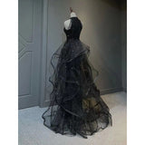 dress Black Evening Dress for Women 2024 New Light Luxury Niche High-End High-End Sense Trailing Birthday Party Host Adult Ceremony