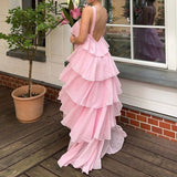 dress to impress codes Summer 2024 New Elegant Beach Dress Sling Halter Laminated Dress
