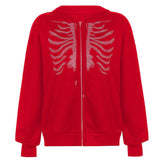 Kukombo Rhinestone Skeleton Hoodie