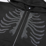 Kukombo Rhinestone Skeleton Hoodie