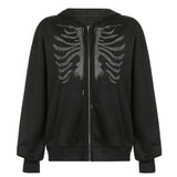Kukombo Rhinestone Skeleton Hoodie