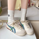 Kukombo New Women Breathable Casual Lightweight Sneakers Lace-up Vulcanized Shoes Ladies Soft Sole Wear-Resistant Sneakers Female Shoes