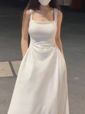 New Vintage Casual A-Line Party Dress Women Summer Sleeveless Birthday Solid Sundress Elegant Slim Fashion One Pieces Vestidos