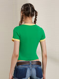 Kukombo Baby Tees for Women Y2k Graphic Tops Numbers Print Short Sleeve Crop Tops 90s T-Shirt Vintage Clothes Streetwear