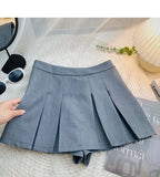 Kukombo Boxy Pleated Mini Skirt Y2K Low Rise Skater Skirt Miniskirt Women Teengirl Preppy Style 90s Aesthetic Spring Summer Outfit