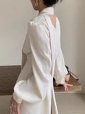 Kukombo Elegant and Chic Women Casual Midi Dress Puff Sleeve New Designed Solid Party Birthday Vestidos Female Fashion Robe Clothes