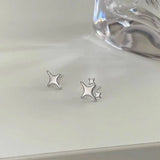 2023 Trend Silver Color Plated Hollow Star Hoop Earring For Women Fashion Vintage Accessories Aesthetic Jewelry Gift