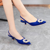 Kukombo Summer shoes for women 2022 New Women's Shoes Wedding Shoes Sequined Exposed Documentary Shoes Pointed Toe Temperament Spring