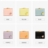 Cute Small Leather Pocket Wallet for Women Fruit Print Bifold Coin Purse Ladies Mini Short Purse Money Card Holders Clutch Bags