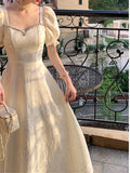 Kukombo Midi Dress Women Elegant Summer 2023 New Fashion Evening Party Lady Slim Vestidos Vintage Diamond Dresses Female Korean Clothes