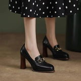 New Fashion Spring Autumn luxury Pumps Women High Heels Shoes Chunky Heels Designer Loafers Platform Black Brown 2024