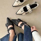 Kukombo Slingback Shoes Gothic Chunky Heels Women's Pumps Rivet Street Style Medium Heel Punk Vintage Casual Sandals Spring Summer 2024