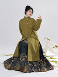 Ming Han Clothing Imitation Makeup Flower Woven Gold Horse-Face Skirt Women's Matching Improved Han Elements Coat