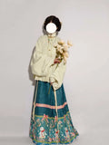 2023 Chinese Hanfu Rabbit Year Ming Dynasty Stand Collar PiPa Sleeve Horse Face Skirt Daily Autumn And Winter Fashion Hanfu