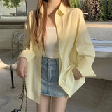 Kukombo Basic Shirt for Women Long Sleeve Button Down Collared Loose-fit Plain Parisian White Shirt Spring Summer Chic Tops Outfit