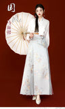 Ming Dynasty Hanfu Women's New Chinese Style  Flower Weaving Gold Horse Face Skirt for Daily Use 2024 New Spring Style Chinese