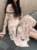 Autumn Women Fashion Print Casual Long Dress Vintage A-Line Party Birthday Prom Vestidos Female Chic Maxi Robe Mujers Clothes