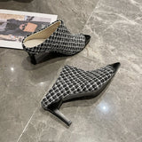 Kukombo High Heels Mules Shoes Women Pointed Toe Slippers 2024 New Slingback Party Flip Flops Summer Pumps Fashion Femme Sexy Zapatillas