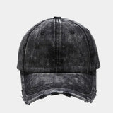 Kukombo 2024 New Washed Old Cowboy Blue Baseball Hat Soft Top, Broken Hole, Polished Edge Duck Tongue Hat Women's Sun Protection