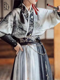 Chinese Traditional Hanfu Cosplay Costume Dresses Women SONG Dynasty Black Cool Gothic Dress Unisex