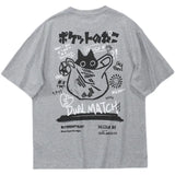 Kukombo Cute Anime Cat Graphic T Shirts Short Sleeve Top Women Aesthetic Clothing Korean Fashion Summer Vintage Harajuku Kawaii T Shirt