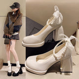 Kukombo 2024 New Silk Wedding Party Women Pumps Sandals Punk Style Platform Buckle Strap Thick Square High Heels Shoes