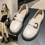 Kukombo Casual Woman Shoe Round Toe Autumn Female Footwear Loafers With Fur Clogs Platform Oxfords Black Flats British Style Fall Dress