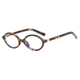 Kukombo Glasses with oval small frame, retro sunglasses, leopard print, Korean style plain faced flat lenses