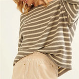 Kukombo Casual Women Oversized Striped Sweater Color Block Knit Long Sleeve Sweatshirt Loose Pullover Y2K Preppy Jumper
