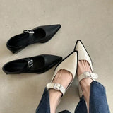Kukombo 2024 new Ladies Shoes  basic Lace up Women's High heels Square heel Pointed Toe pumps solid color shoes women heels women