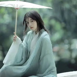 Large Size 3XL Hanfu Dress Women Chinese Traditional Vintage Cosplay Costume Female Halloween Cosplay Costume Cyan Hanfu Dress