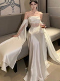 Kukombo Women Retro Off Shoulder Strapless Long Dress Summer New Sleeveless Backless Pleated Evening Party Lace High Waist Vestidos Rebe