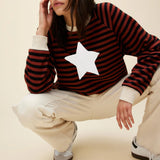 Kukombo Women Cute Y2k Graphic Sweatshirt Vintage Star Oversized Long Sleeve Shirts Loose Fit Crew Neck Pullover Streetwear