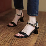Kukombo Summer New Women Sandals Lady Chunky Heel Open Toe Polka Dot Riband Strap Pumps Female Concise Elegant Cozy Shoes
