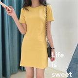 Kukombo Women Harajuku Mini Short Sleeve Dress Woman Clothing Black Pink Casual Y2k Clothes Fashion Summer Short Dresses for Women 2024