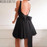 Kukombo Y2k Evening Mini Bandage Bow Backless Dress Woman Clothing Sleeveless Fashion Summer Elegant Party Short Dresses for Womens 2024