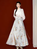 Ming Dynasty Hanfu Women's New Chinese Style  Flower Weaving Gold Horse Face Skirt for Daily Use 2024 New Spring Style Chinese