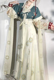 Original Hanfu women's Tang Style Collar Cross Necked Short Shirt Tattered Skirt Tmproved Daily Life In Spring And Summer