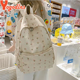 Fashion Floral Backpack For Women Waterproof Nylon Rucksack Teenager Large Capacity Student School Bag Travel Bag
