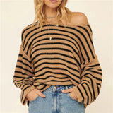 Kukombo Casual Women Oversized Striped Sweater Color Block Knit Long Sleeve Sweatshirt Loose Pullover Y2K Preppy Jumper