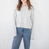 Kukombo Women Stripe Print Sweater Cardigan Fall Casual Long Sleeve Sweaters Open Front Button Down Knit Coats Outerwear