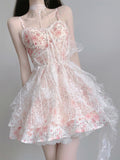 Kukombo Chic Ball Gown Spaghetti Straps Lolita Dress Pink Birthday Dresses Birthday Outfits