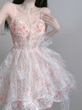 Kukombo Chic Ball Gown Spaghetti Straps Lolita Dress Pink Birthday Dresses Birthday Outfits