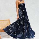 Kukombo Floral Halter Boho Elegant Long Dress Women Clothing Vacation Sleeveless Backless Bohemian Chic Woman Fashion Summer Dress 2024
