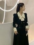 Kukombo Y2k Womens Vintage Black Blazer Skirts Suit Femme Outfits Autumn Korean Fashion Clothes Spring New Elegant 2 Piece Sets