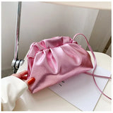 Kukombo Luxury Gold Cloud Bag for Women Leather Hobos Retro Cloud Crossbody Bag Small Phone Bag Design Clutch Clip Bag Female Bolsa