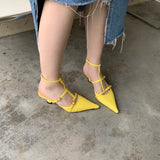 Kukombo Spring New Brand Women Pumps Shoes Fashion Pleated Pointed Toe Ladies Elegant Slingback Sandals Zapatilla De Muje